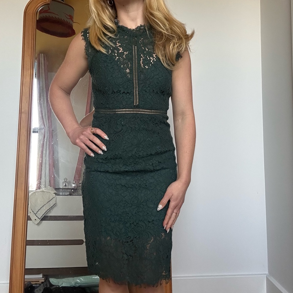 Bardot Green Lace Dress